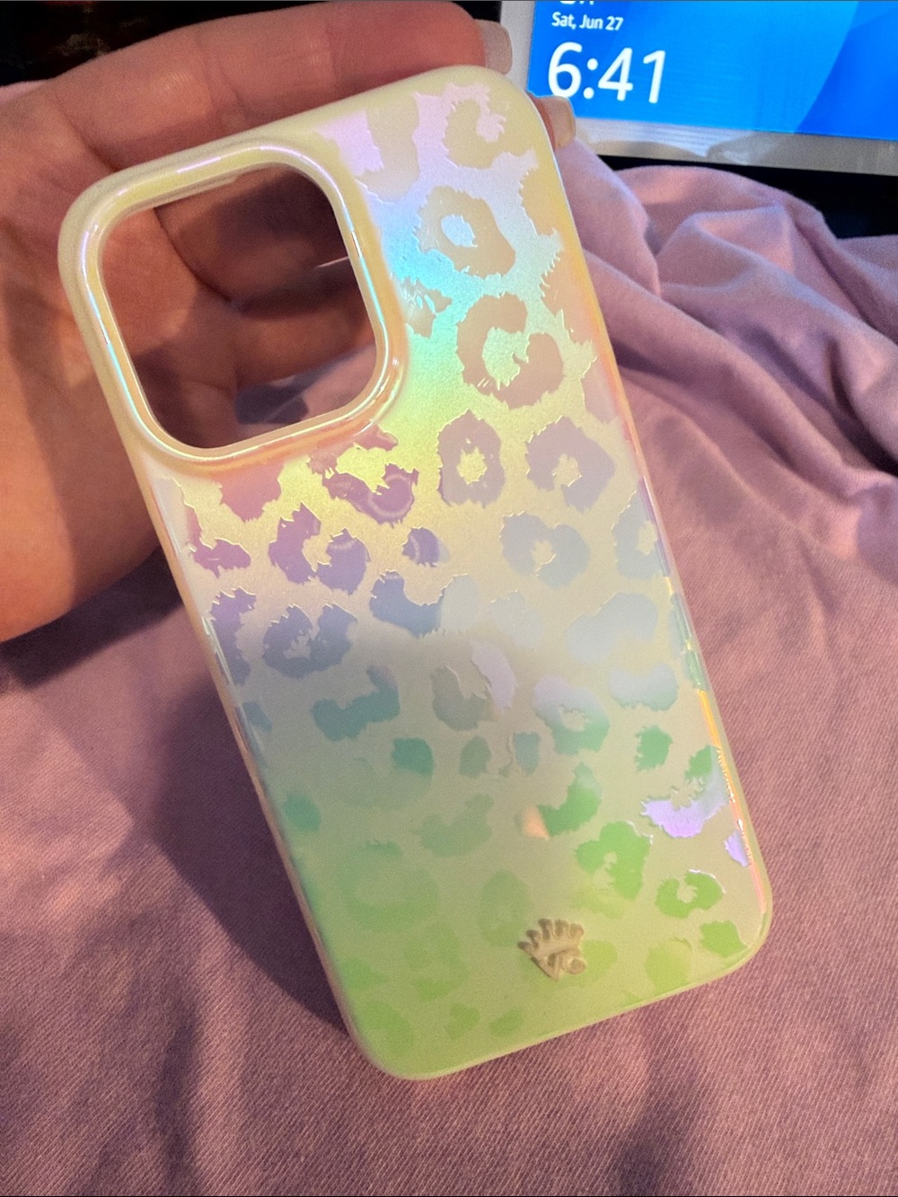 Velvet Caviar Iridescent leopard iPhone 15 pro max case
